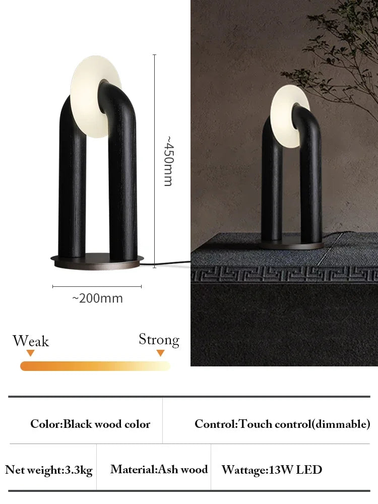 Afralia™ Vintage Wood Table Lamp | Dimmable Touch Bedside Lamp for Bedroom and Living Room