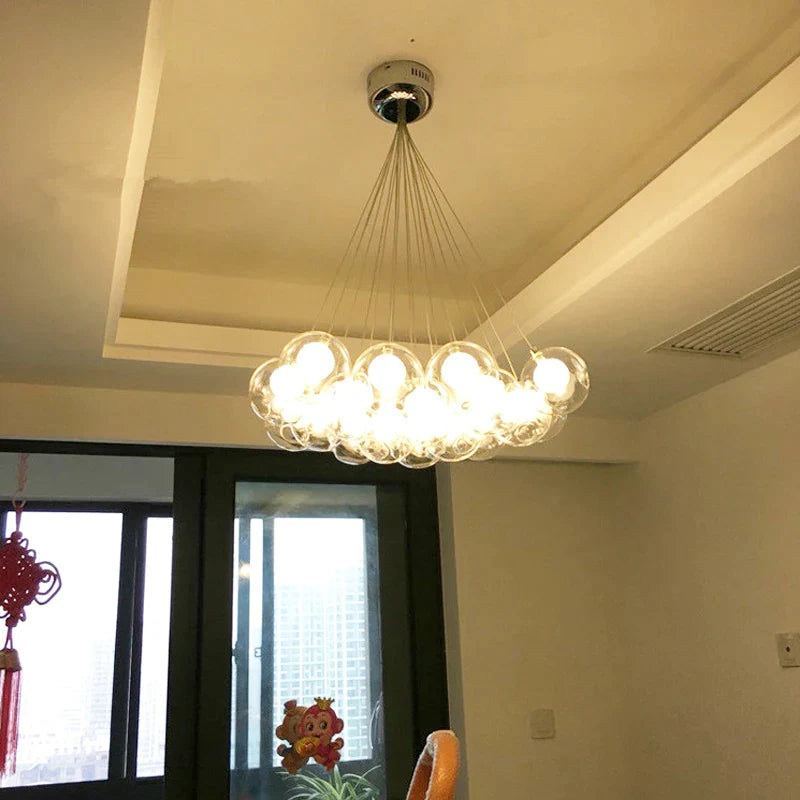 Afralia™ Glass Ball LED Chandelier: Modern Nordic Style Lighting for Home Decoration