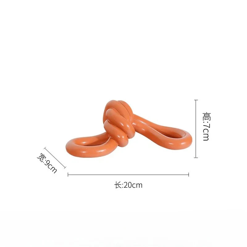 Afralia™ Orange Knot Geometric Sculpture Wrap Ball Ornament Figurines for Home Decoration