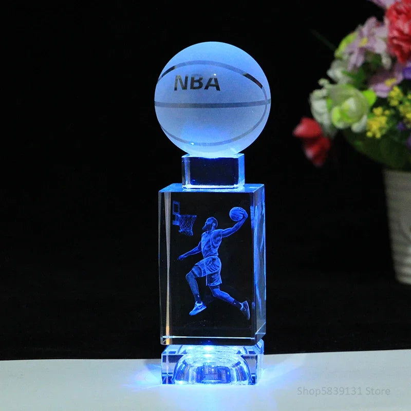 Afralia™ Crystal Lights Basketball Table Lamp for Bed Room Decor