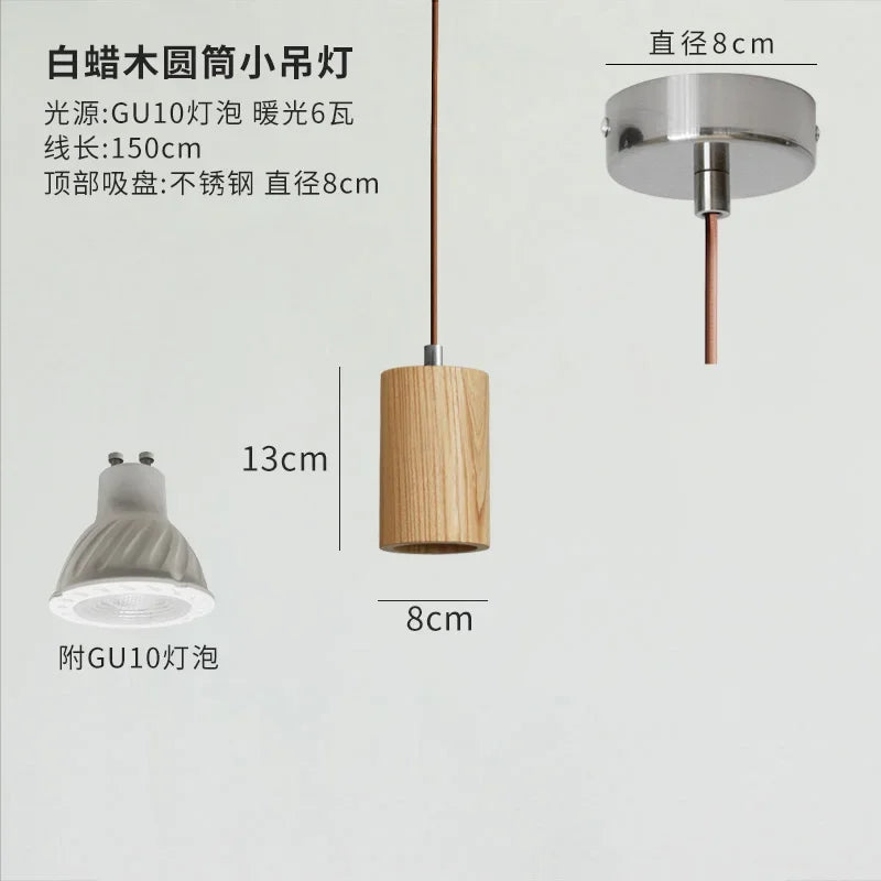Afralia™ Wooden Pendant Lights LED E27 Minimalist Design for Kitchen, Dining Room, Bar