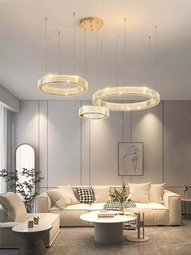 Afralia™ Luxury Crystal Chandeliers: Dimmable LED Steel Lighting for Villa Staircase & Foyer