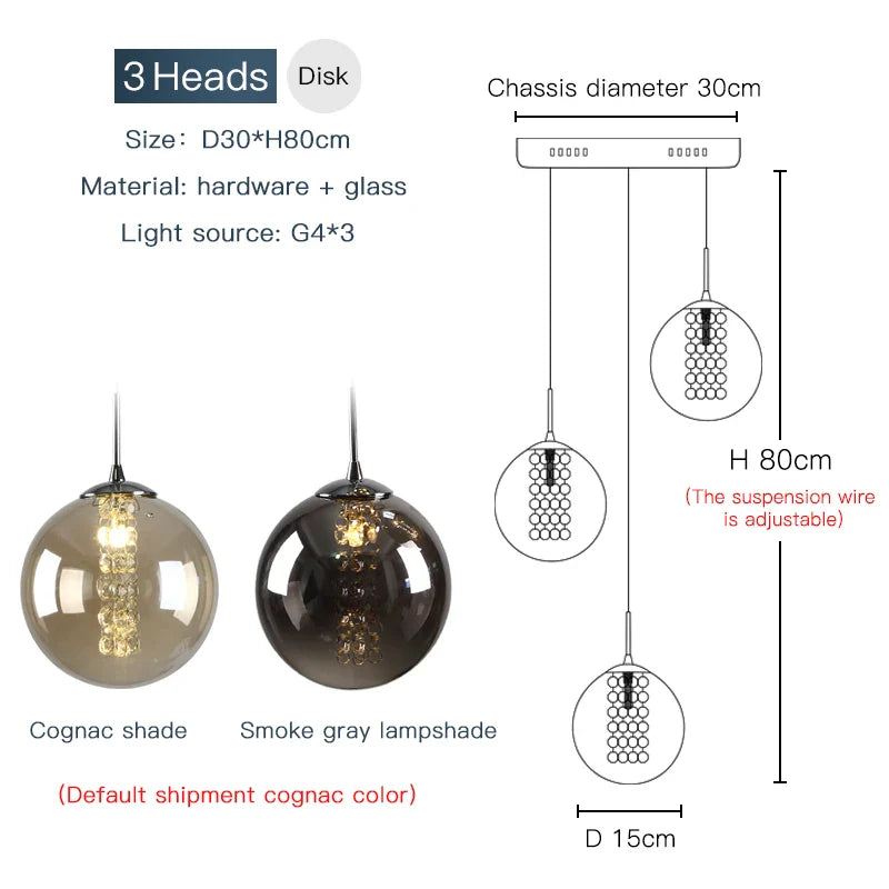 Afralia™ Modern Glass Ball Chandelier Spiral Light for Living Room, Staircase, Hotel, Villa