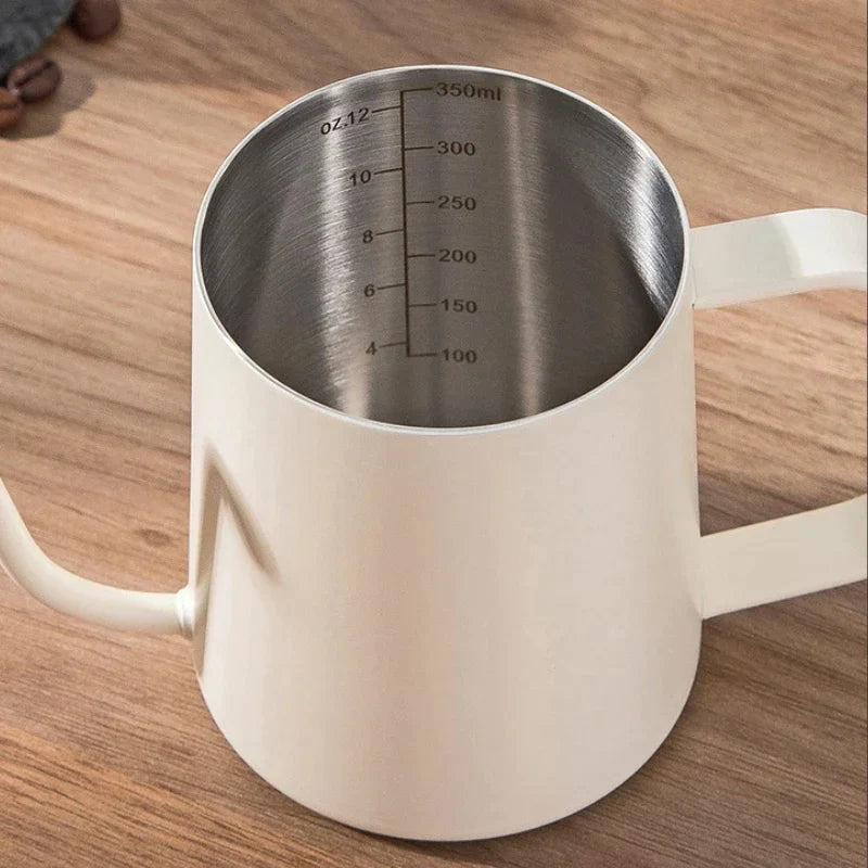 Afralia™ Glass Coffee Maker Pot Barista Kettle Stainless Steel Strainer Pitcher