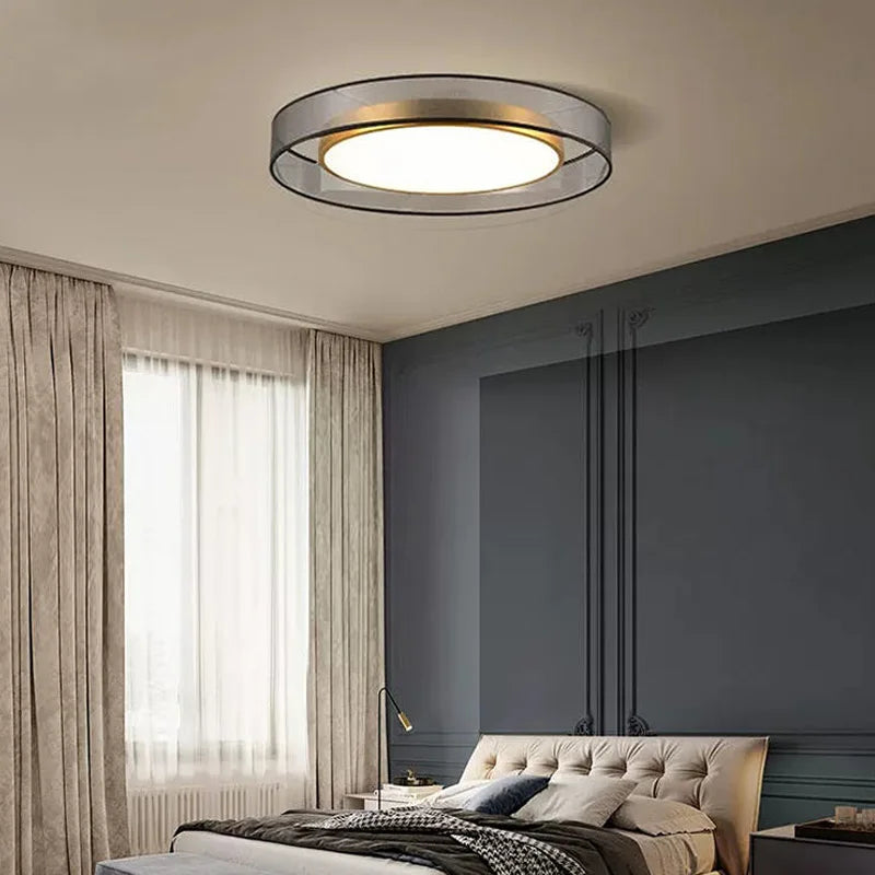 Afralia™ Round LED Ceiling Lamp for Living Room, Dimmable Bedroom Chandelier & Kitchen Lights