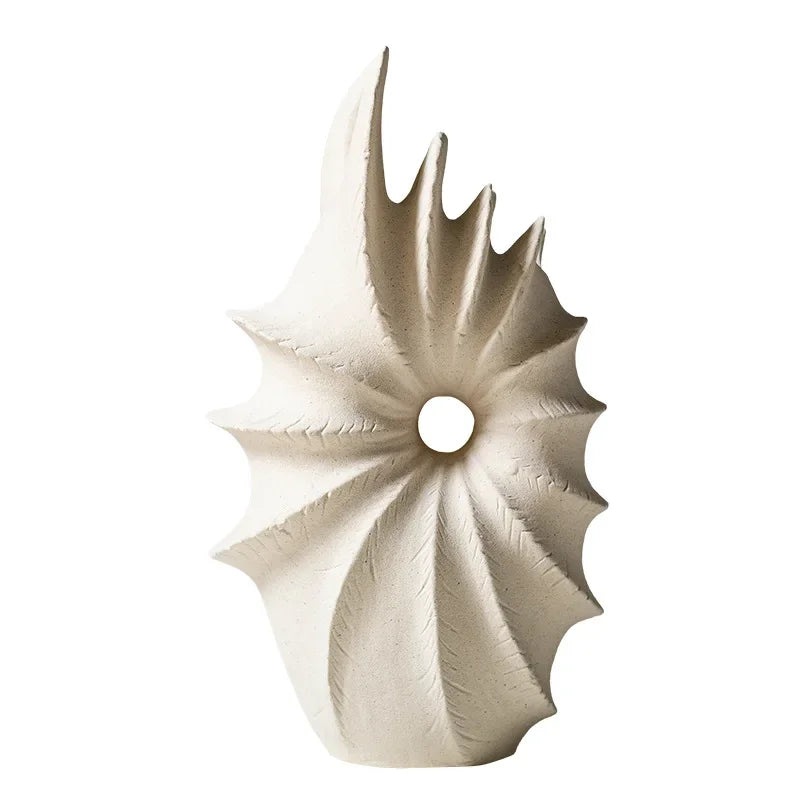 Afralia™ Conch Shape Ceramic Vase for Artificial Flower Arrangements