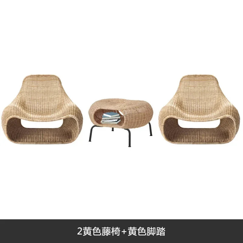 Afralia™ Rattan Handmade Knitted Belt Footstool Bench: Modern Minimalist Storage Furniture
