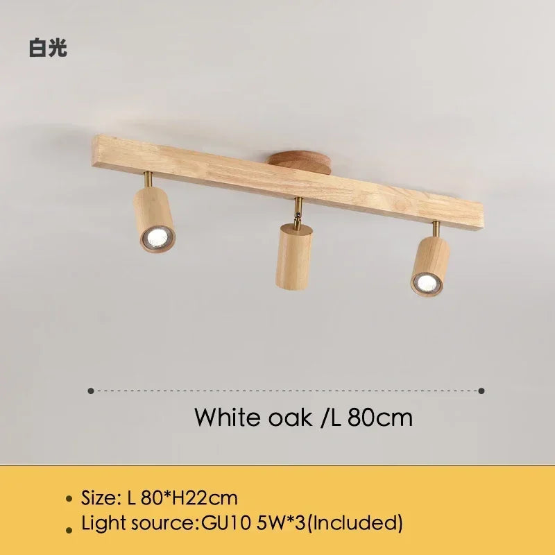 Afralia™ Nordic Wooden Ceiling Spotlight LED for Home Decor