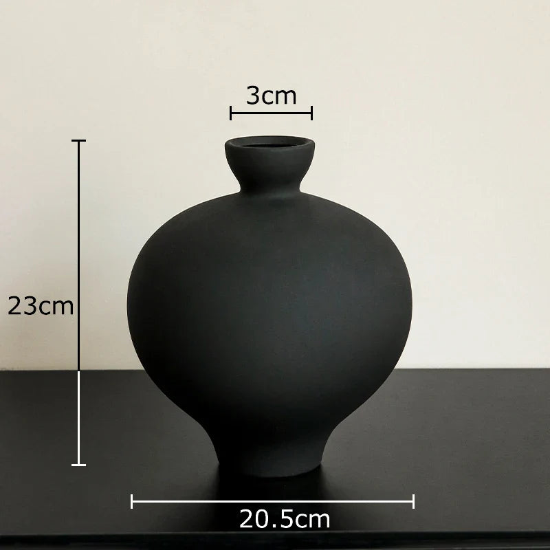Afralia™ Big Belly Ceramic Vase for Minimalist Floral Arrangements