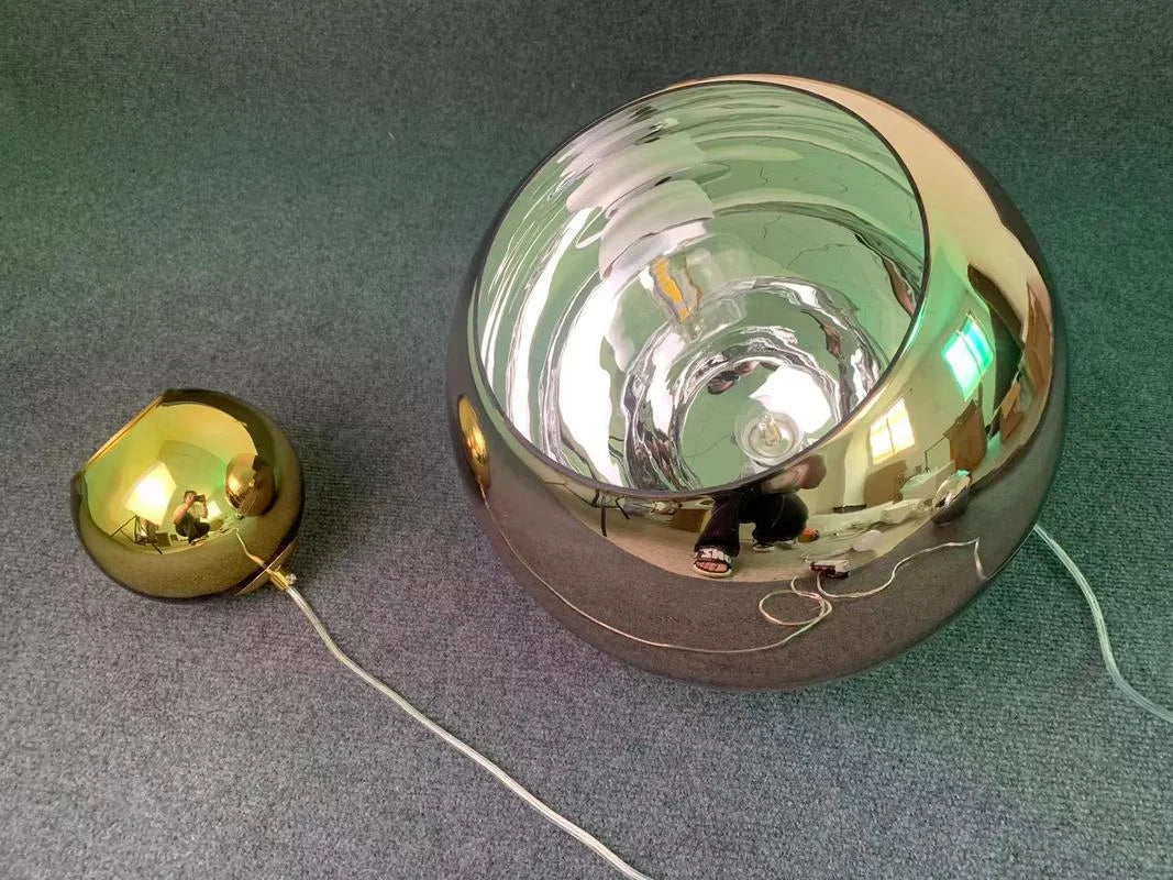 Afralia™ Copper Glass Ball Pendant Light Globe Kitchen Hanging Lamp Industrial Decor