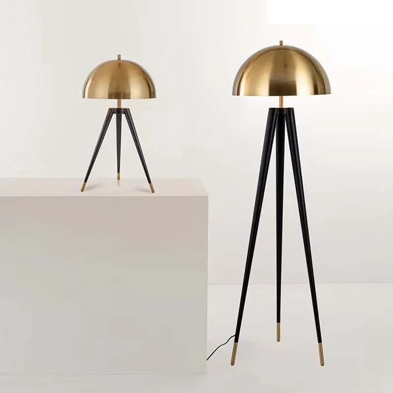 Afralia™ Modern Gold Tripod Floor Lamp - Nordic LED Standing Lamp for Home Decoration