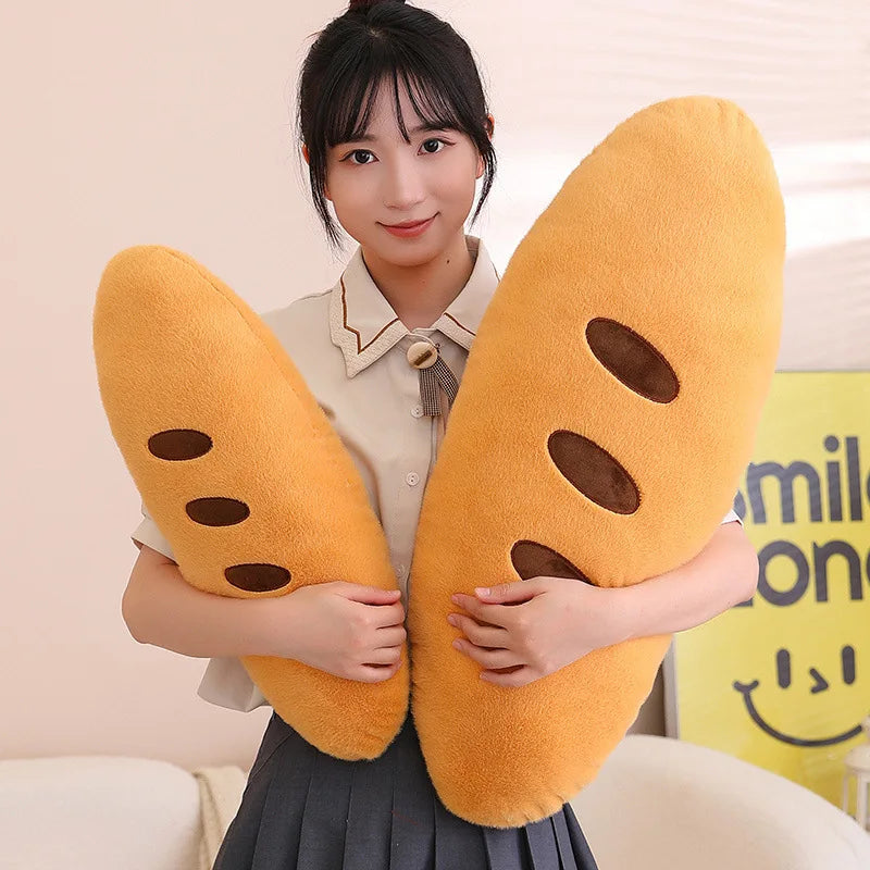 Afralia™ Plush Bread Cartoon Body Pillow for Side Sleeping & Pregnancy, Sofa Decor & Leg Support