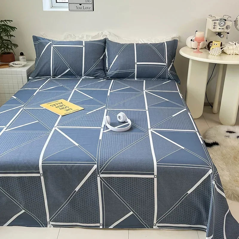 Afralia™ Tropical Plants Print Cotton Double Bed Sheet for Soft & Comfortable Sleep