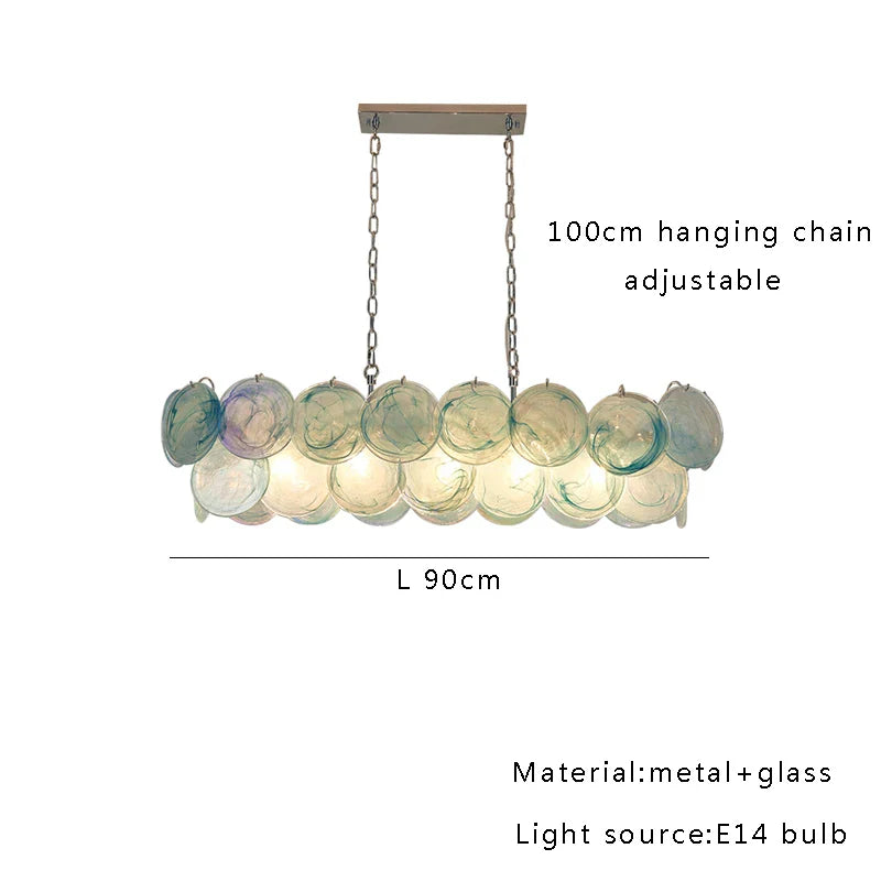 Afralia™ Pink Glass Italian Style Ceiling Chandelier for Home Decor