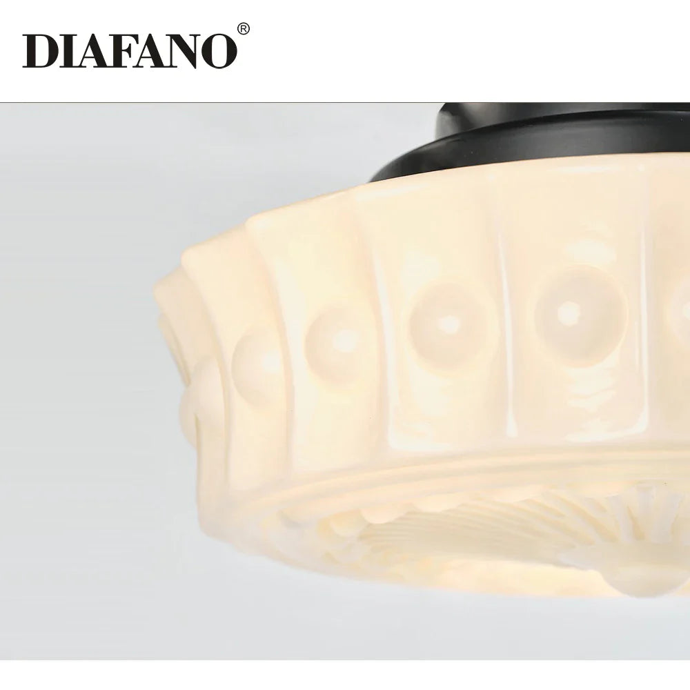 Afralia™ Nordic Bauhaus Retro Bedroom Ceiling Light Glass Fixture