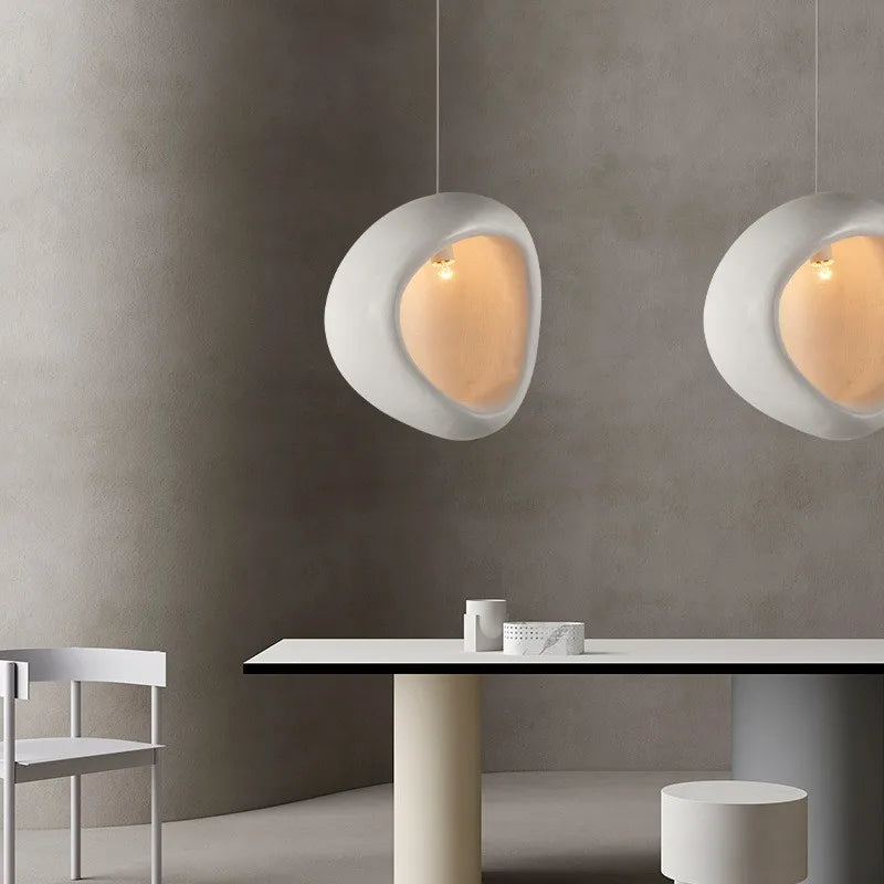 Afralia™ White Resin LED Pendant Light - Modern Minimalist Nordic Style