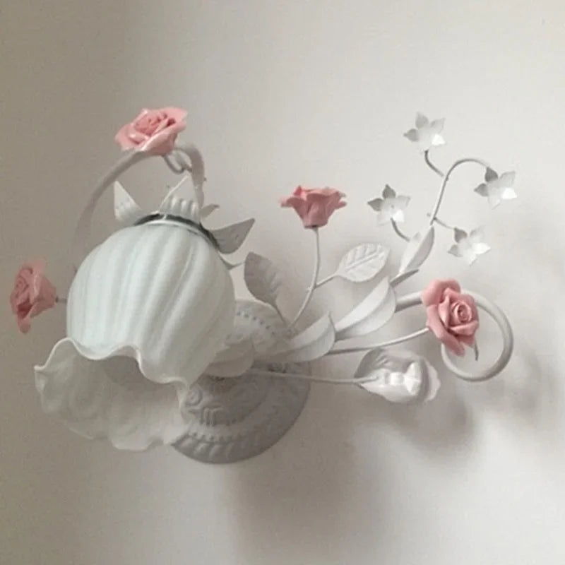 Afralia™ Floral Wall Lamp: European Pastoral Style, Princess Girl's Bedroom Décor.