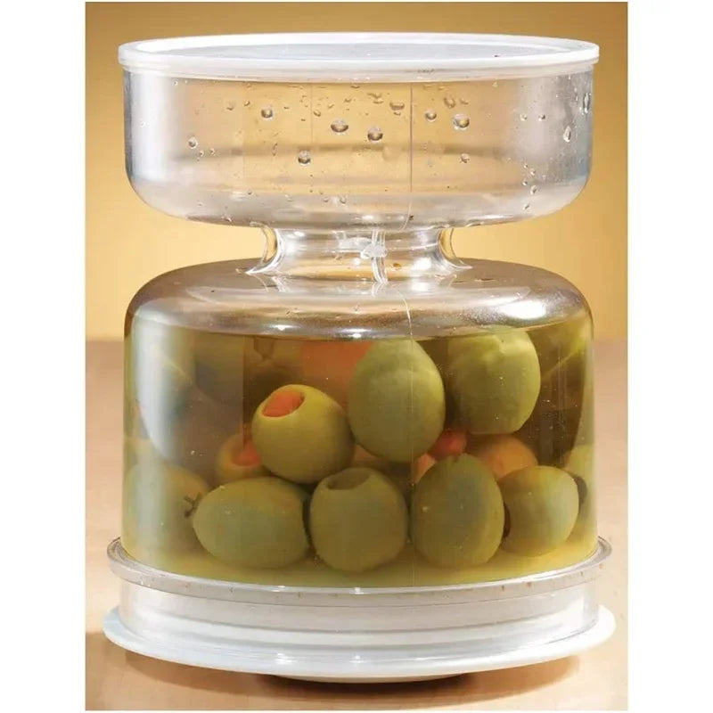 Afralia™ Hourglass Pickle & Olive Dispenser Jar for Kitchen Juice Separator