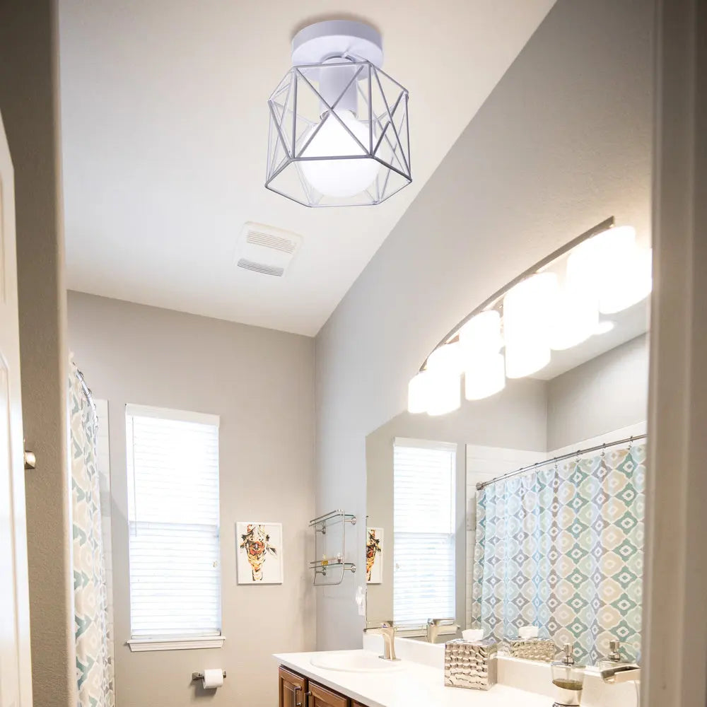 Afralia™ Vintage Wire Cage Ceiling Lamp for Home, Restaurant, Bar - Retro Style Lighting
