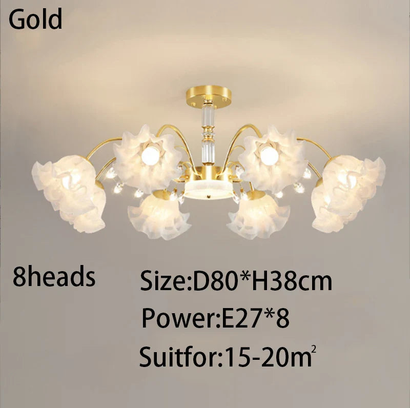 Afralia™ Modern E27 Flower Chandelier for Living Room, Bedroom, and Restaurant