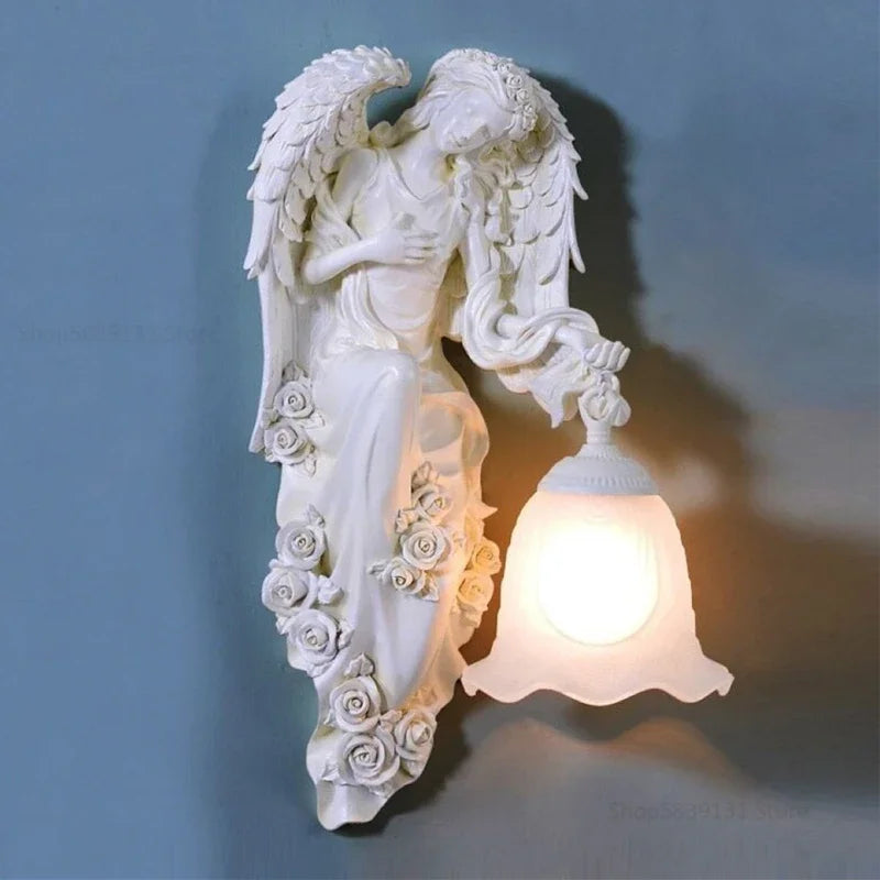 Afralia™ Nordic Mermaid Resin Wall Lamp LED Creative Decor for Living Room and Bedroom