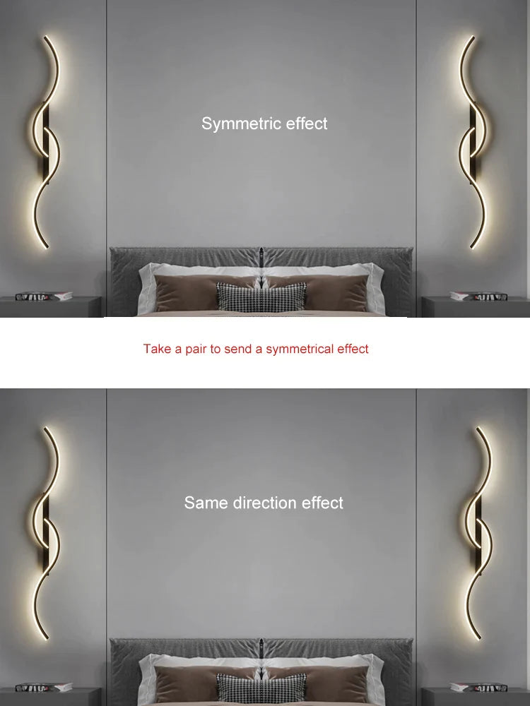 Afralia™ Minimalist Strip Wall Lamp Set for Living Room, TV and Bedroom.