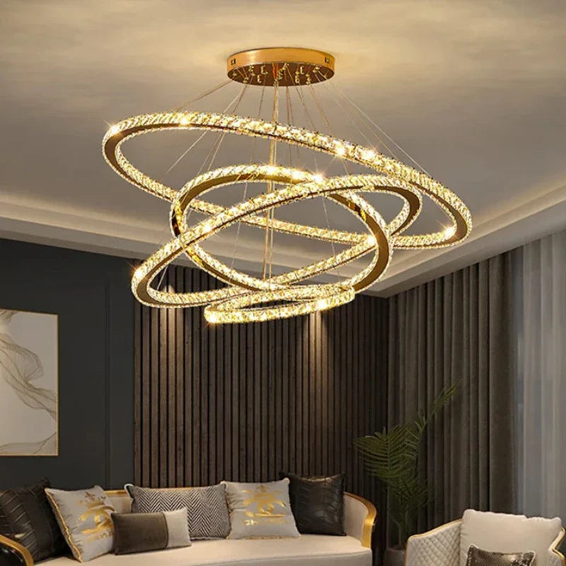 Afralia™ Modern Crystal Ceiling Chandelier Pendant Light for Home Decor Bedroom Living Room