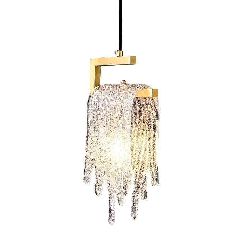 Afralia™ Copper Glass Suspension Chandelier Dining Room Living Room Lamp
