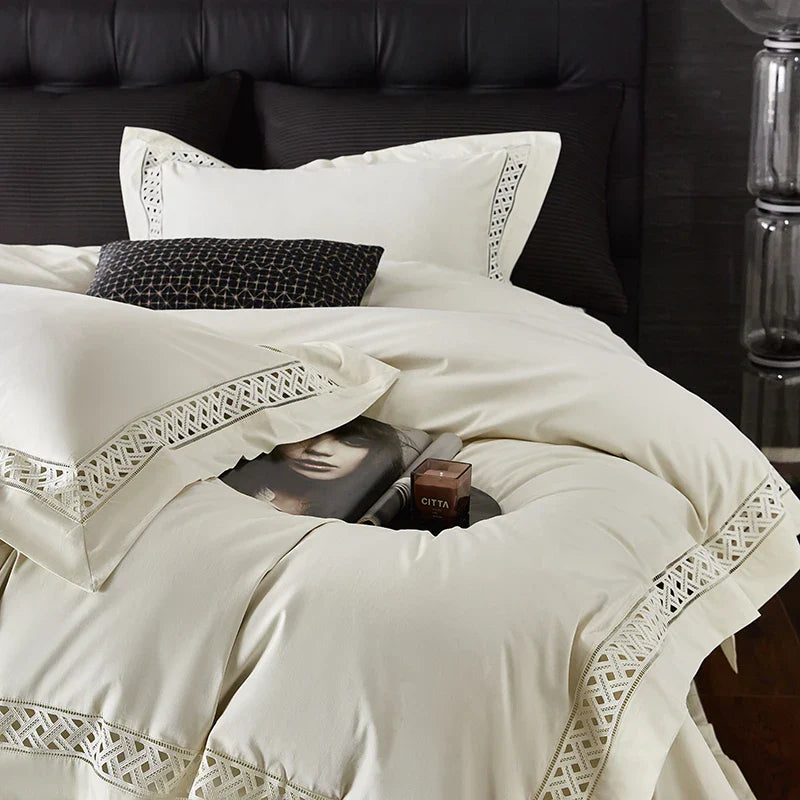 Afralia™ Egyptian Cotton Luxury Hotel Bedding Set: Duvet, Sheet, Pillowcases