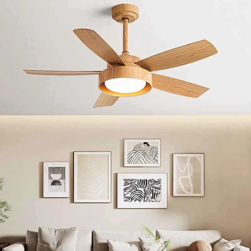 Afralia™ 5-Blade Ceiling Fan with Remote Control & LED Light - Silent Motor