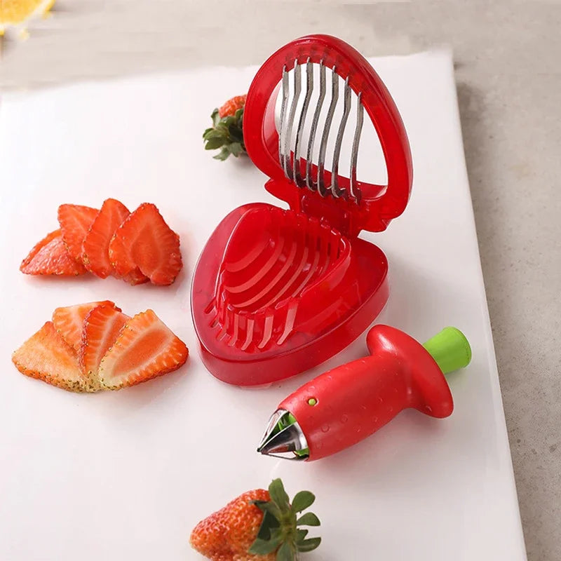 Afralia™ Strawberry Slicer Cutter Kitchen Gadget Salad Berry Cake Decoration Tool