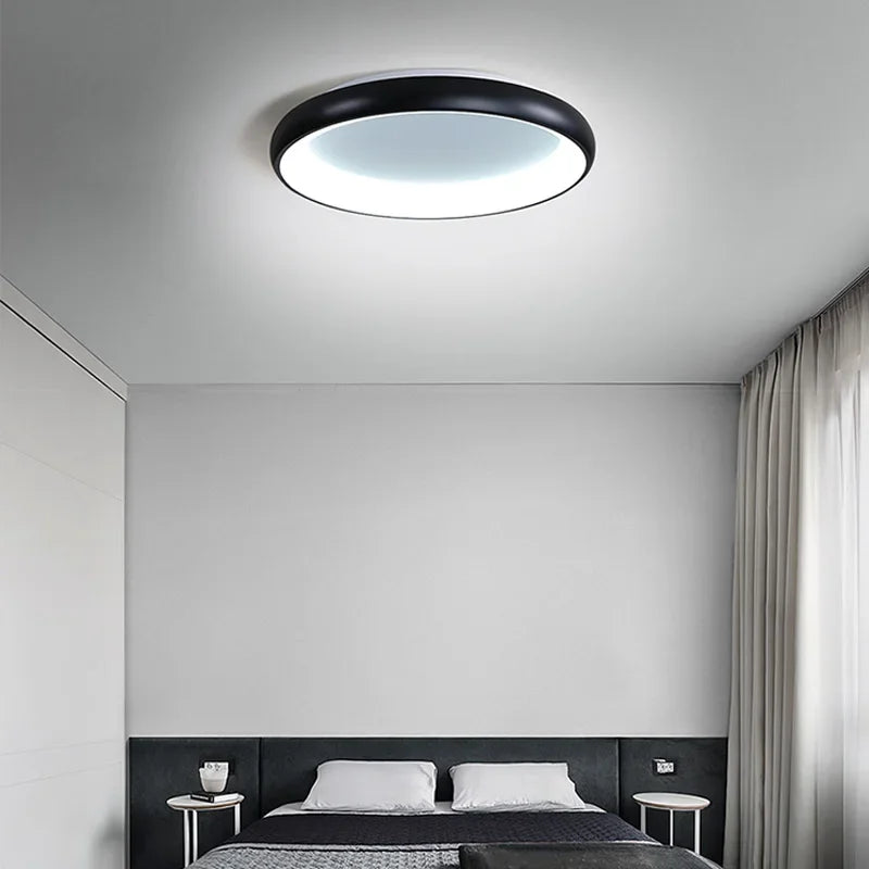 Afralia™ Modern LED Circle Ceiling Chandelier - Dimmable Round Lamp for Living Room, Kitchen, Bedroom, Office