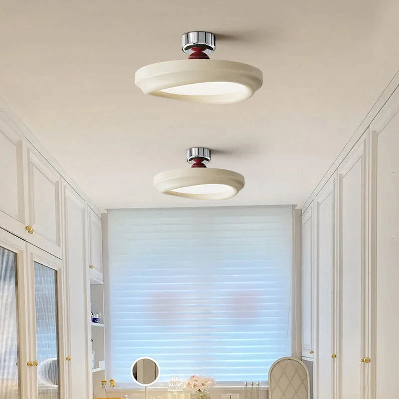 Afralia™ Cream LED Ceiling Light for Minimalist Home Decor