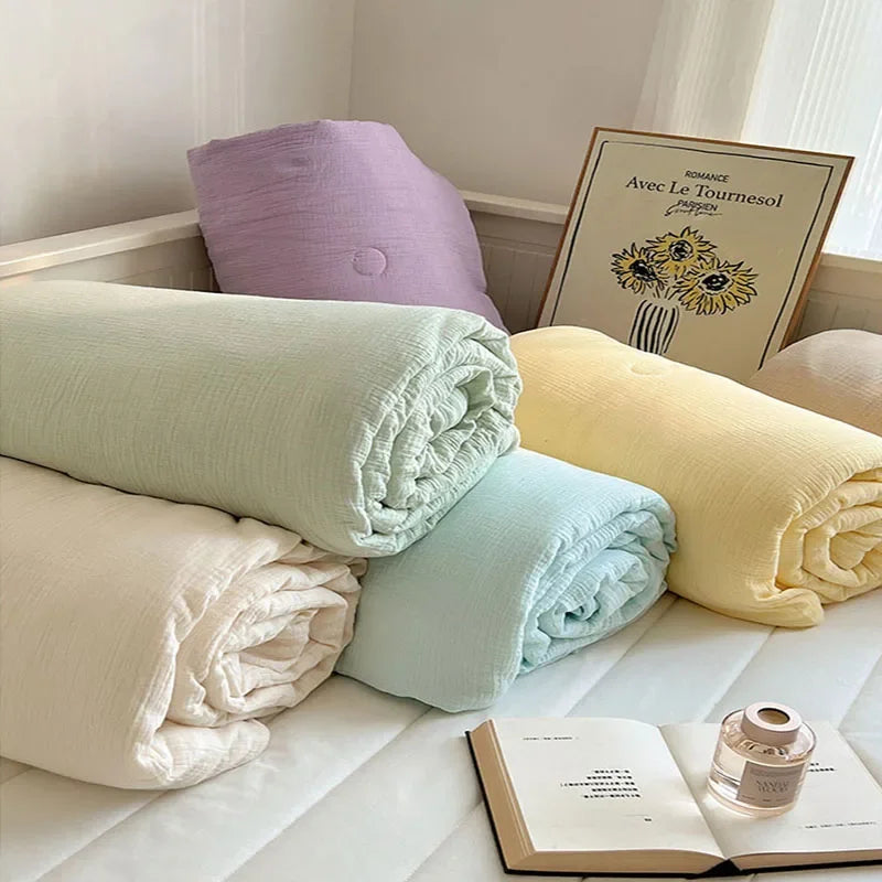 Afralia™ Cooling Wrinkled Yarn Summer Blanket - Breathable & Thin Comforter