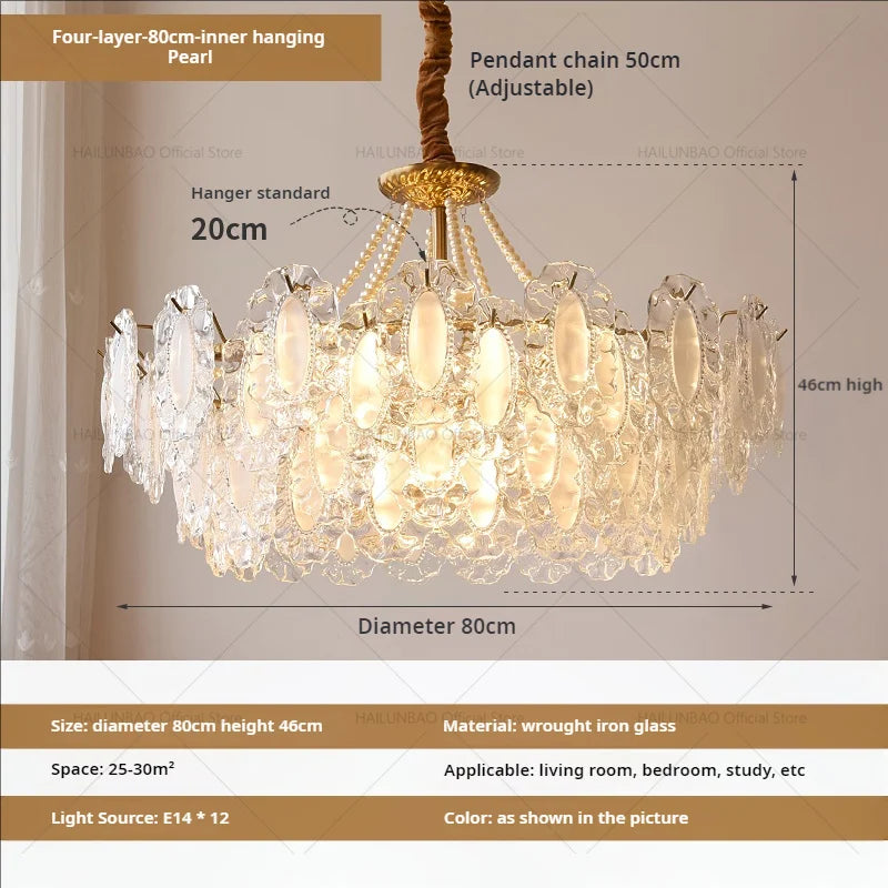 Afralia™ Cream Wind Crystal Chandelier - Elegant French Design for Luxury Living Spaces