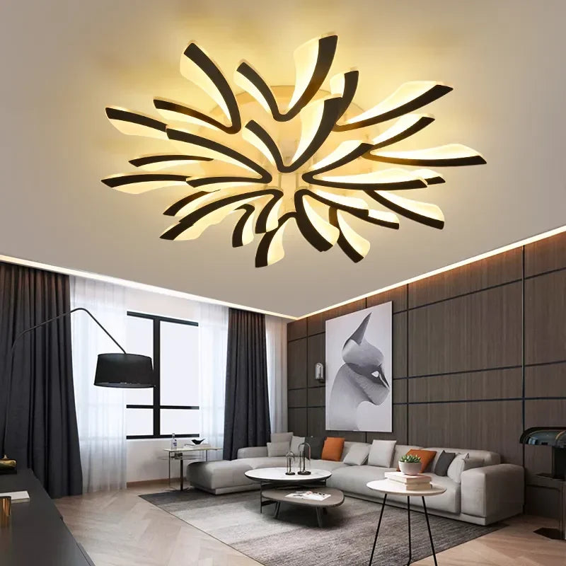 Afralia™ LED Ceiling Chandelier with Remote Control for Home Décor