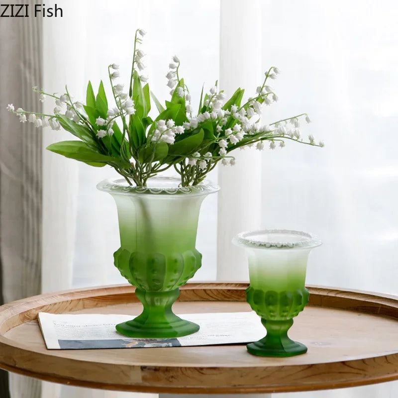 Goblet Glass Vase Hydroponics Flower Pot Desk Decor for Afralia™ - Artificial Floral Room Aesthetic