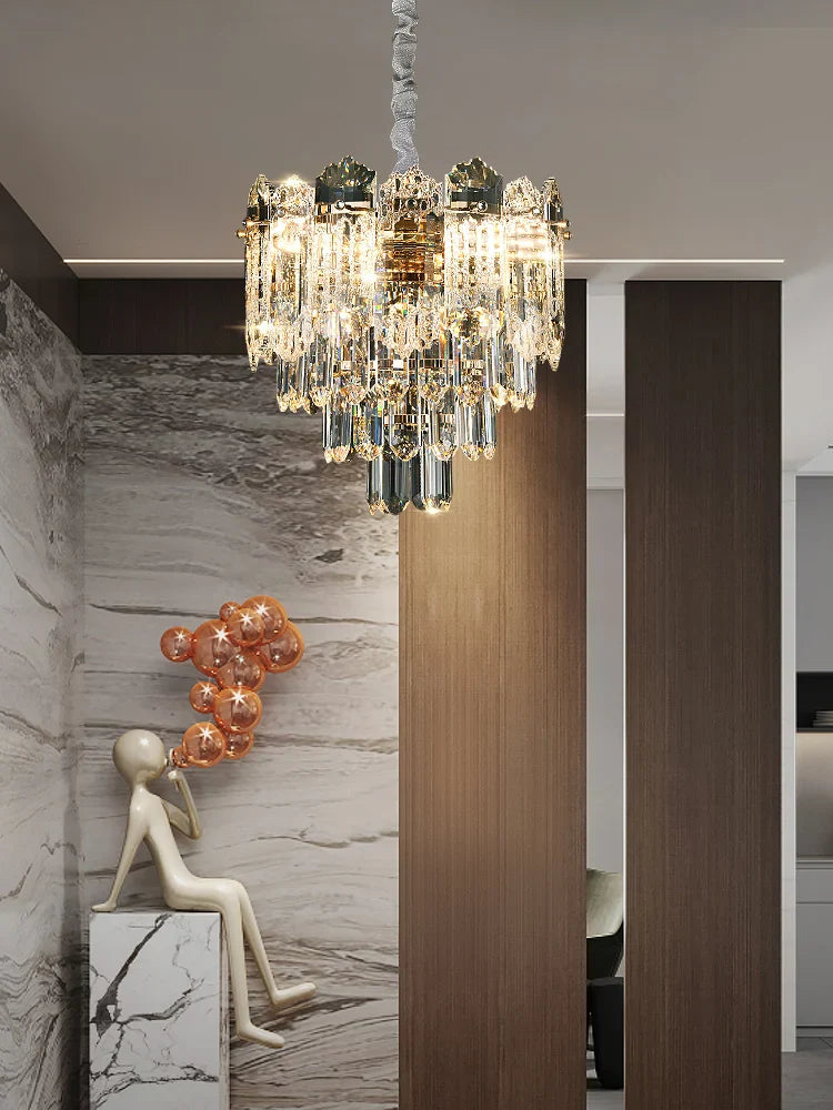 Afralia™ Luxury Crystal Chandelier Modern Ceiling Light for Bedroom Living Room Hall Hotel