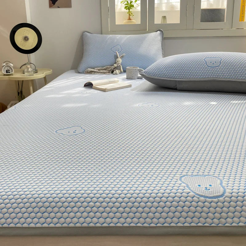 Afralia™ Summer Cool Bean Bear Jacquard Sheet Set - Lightweight & Breathable