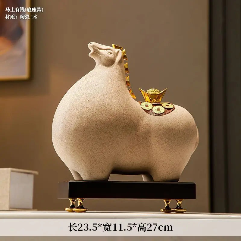 Afralia™ Horse Sculpture Figurine for Home Decor & Tabletop Ornament