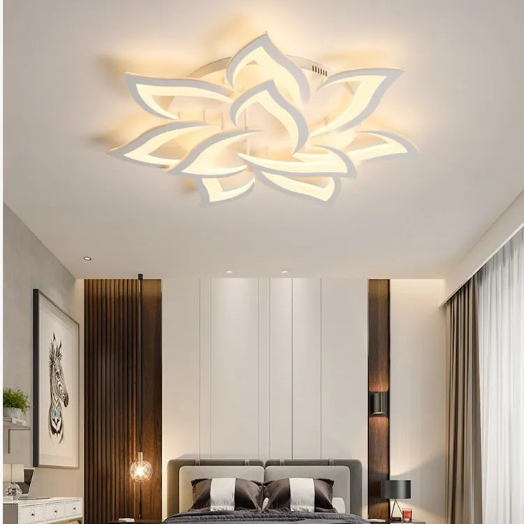 Afralia™ Lotus Chandelier: Modern LED Ceiling Light Fixture for Home, Living Room, Bedroom.