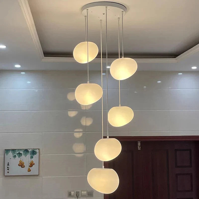 Afralia™ Crystal Chandelier Stair Pendant Light Modern Living Room Interior Lighting