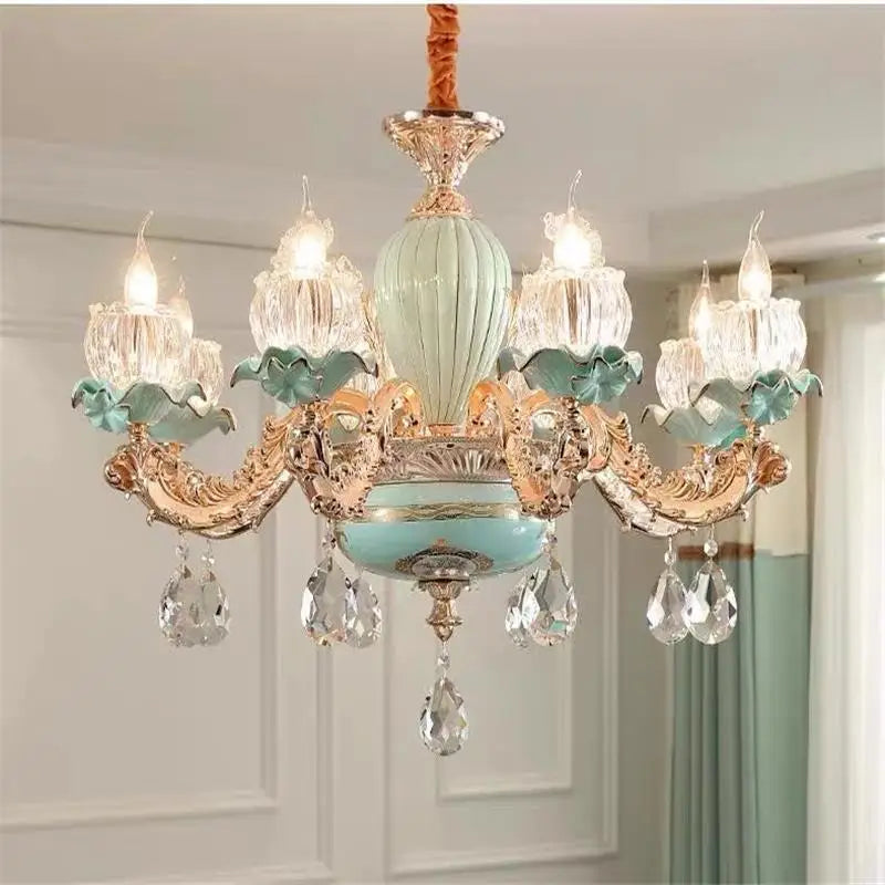 Afralia™ European Crystal Chandelier Living Room Bedroom Lamp High-Grade Villa Duplex Large