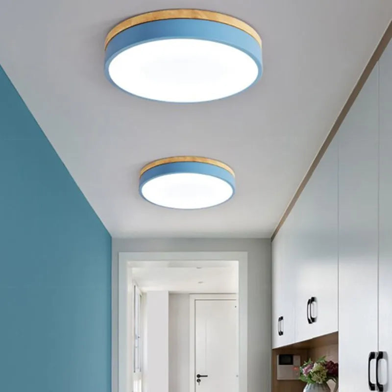 Afralia™ Macaron Nordic Wood LED Ceiling Light for Home Décor Lighting Fixtures