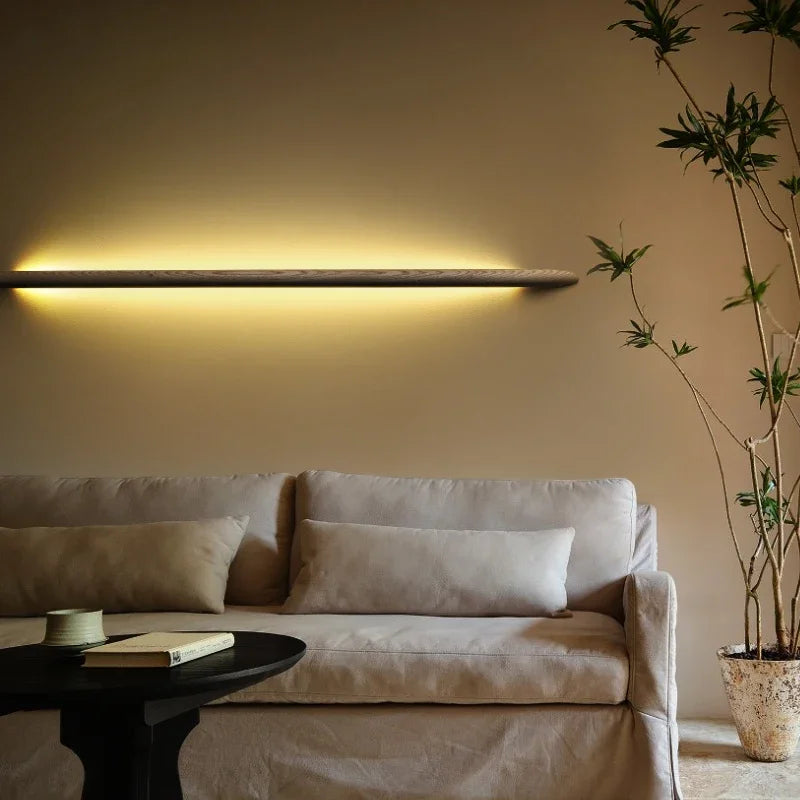Afralia™ Minimalist Solid Wood Wall Lamp for Living Room Bedroom Lighting