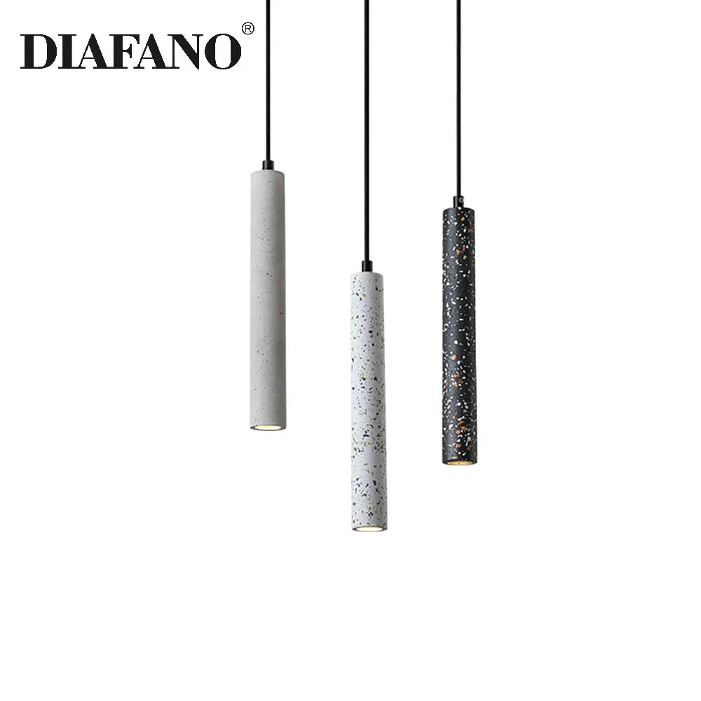 Afralia™ Concrete Tube Pendant Light Chandelier