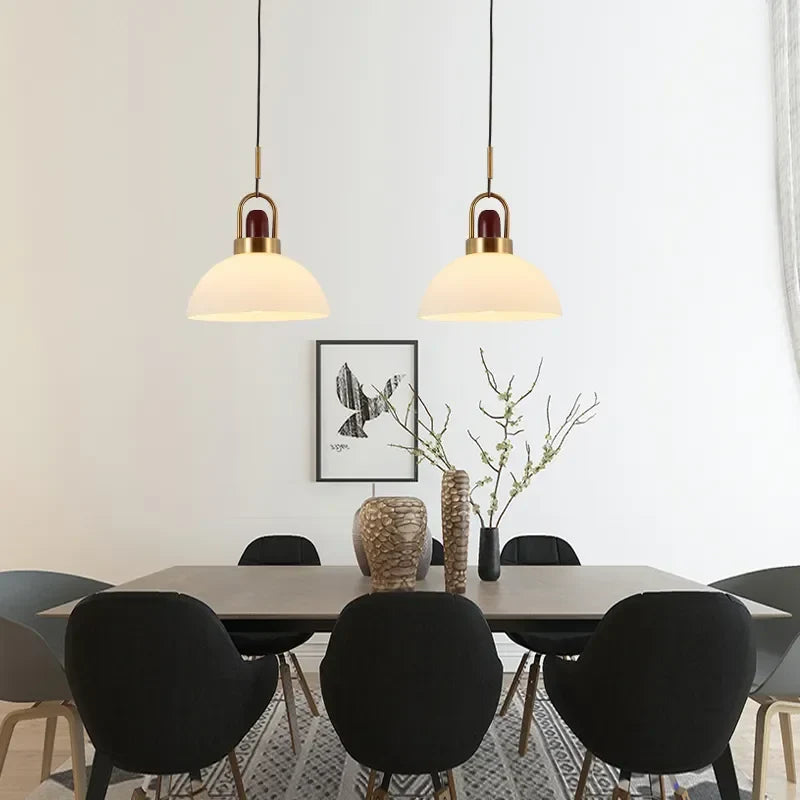 Afralia™ Nordic Glass Pendant Lights for Dining Room Hanging Lamp Bedside Lighting