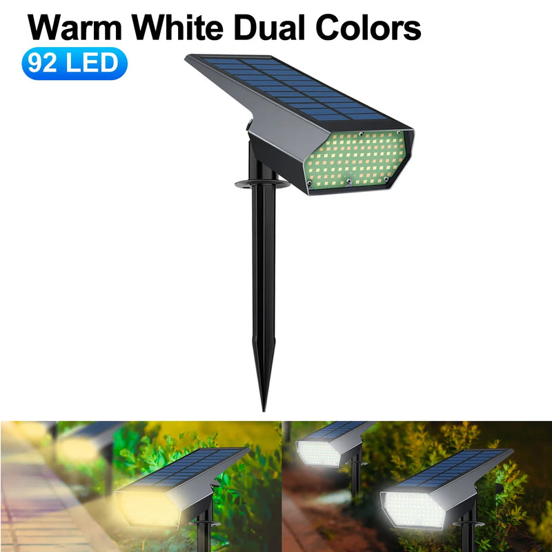 Afralia™ Solar Lawn Lights: Bright 2 Lighting Color Adjustable Spotlights for Garden Landscape