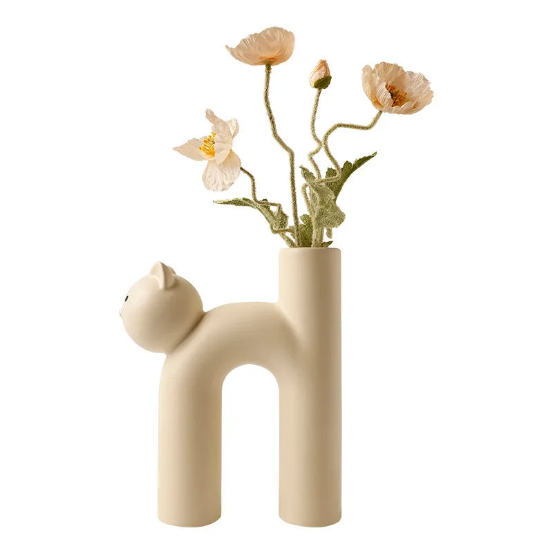 Afralia™ Cathead H-Shaped Tube Vase for Flower Hydroponics Arrangement
