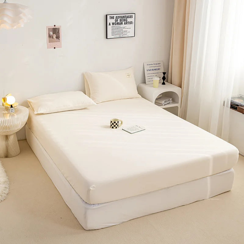 Afralia™ Soft Sanding Fitted Sheet Queen Size Elastic Band Skin-Friendly Durable Mattress Protector
